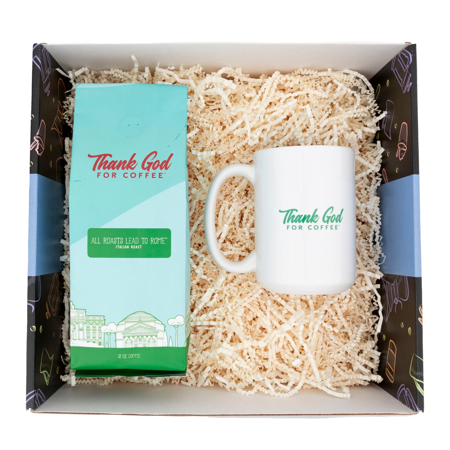 All Roasts Lead To Rome Coffee and Mug Gift Set