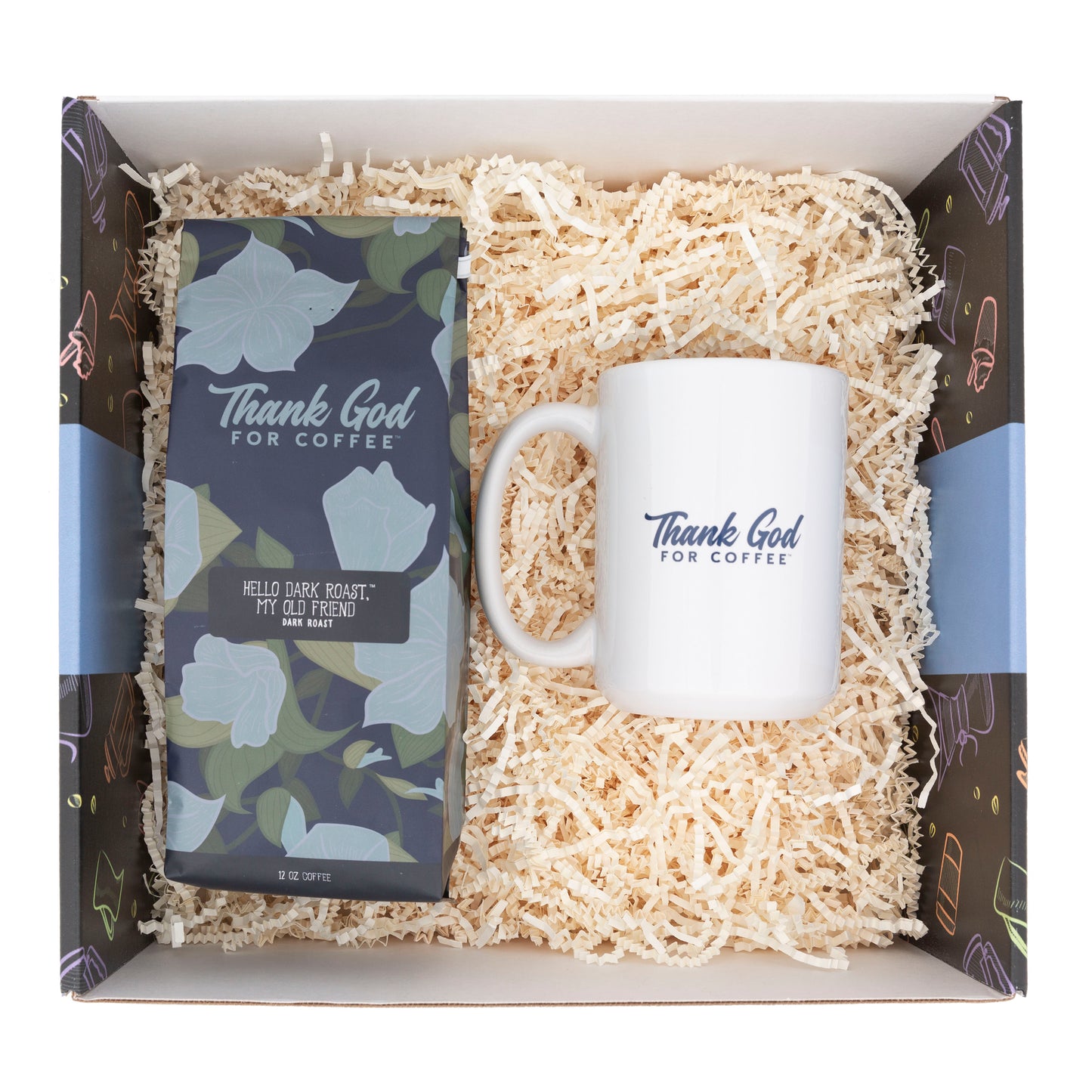 Hello Dark Roast Coffee and Mug Gift Set