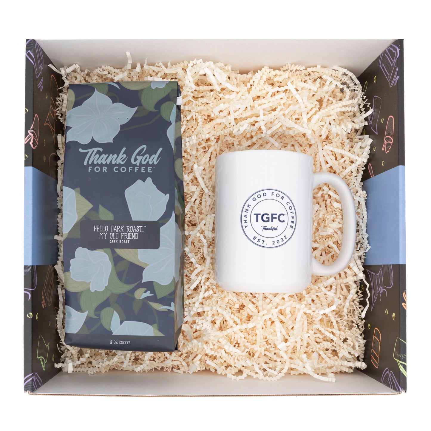 Hello Dark Roast Coffee and Mug Gift Set
