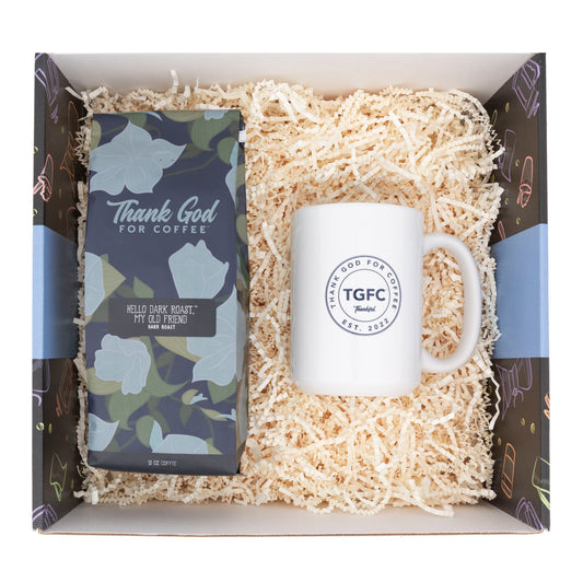 Hello Dark Roast Coffee and Mug Gift Set