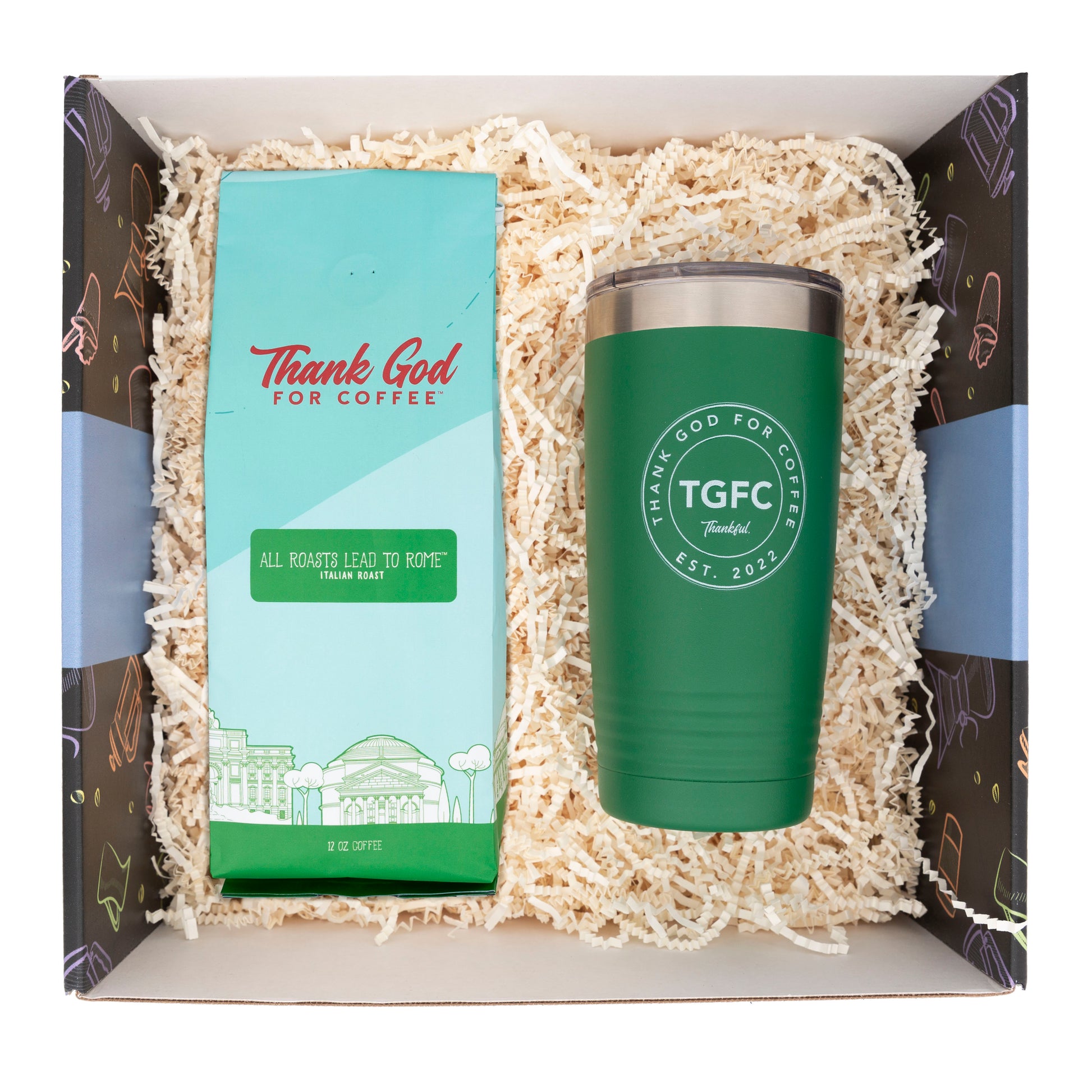 All Roasts Lead To Rome Coffee and Tumbler Gift Set