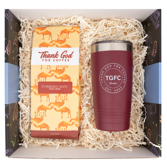 It's Pronounced Caramel Coffee and Tumbler Gift Set