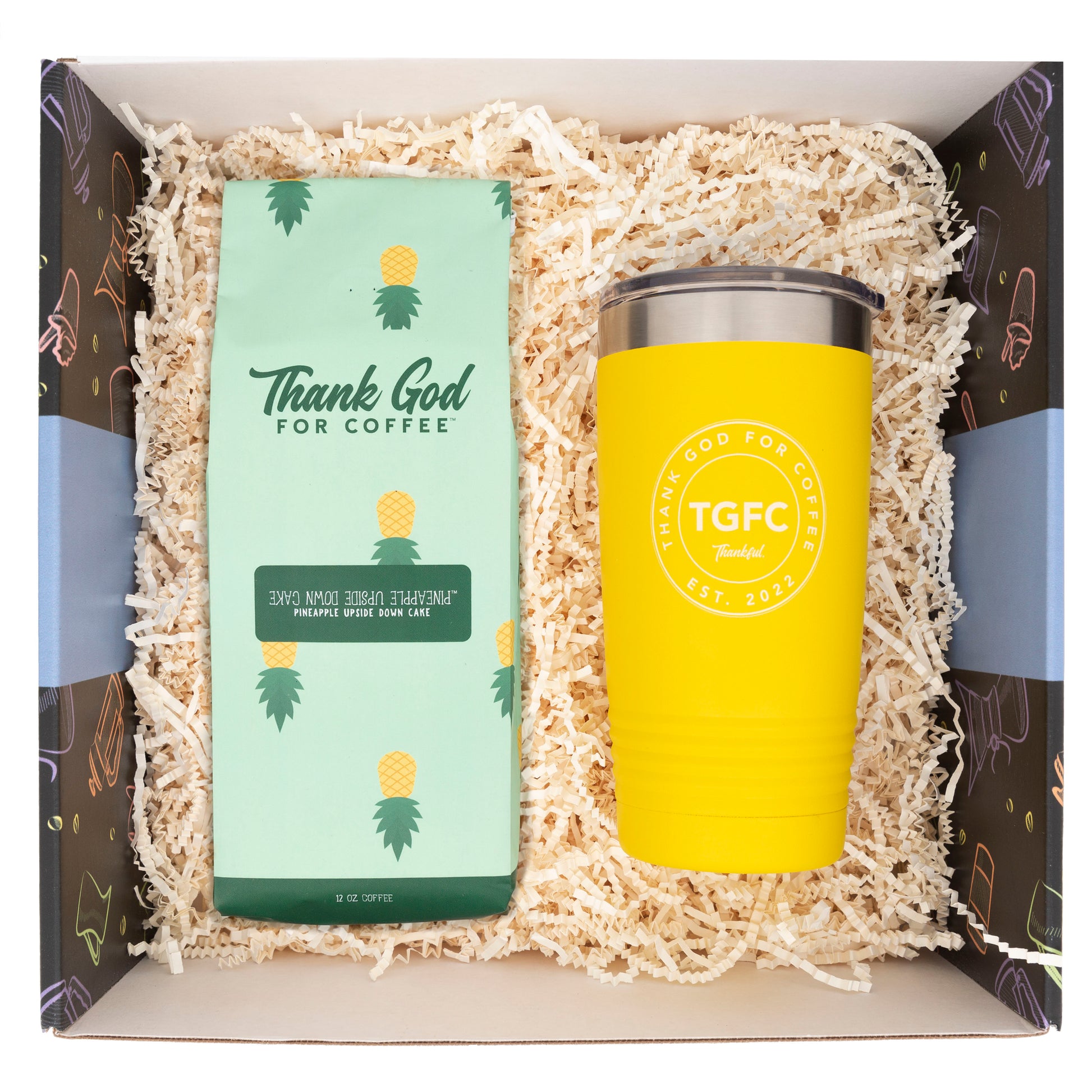 Pineapple Upside Down Cake Coffee and Tumbler Gift Set