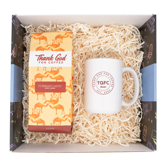It's Pronounced Caramel Coffee and Mug Gift Set