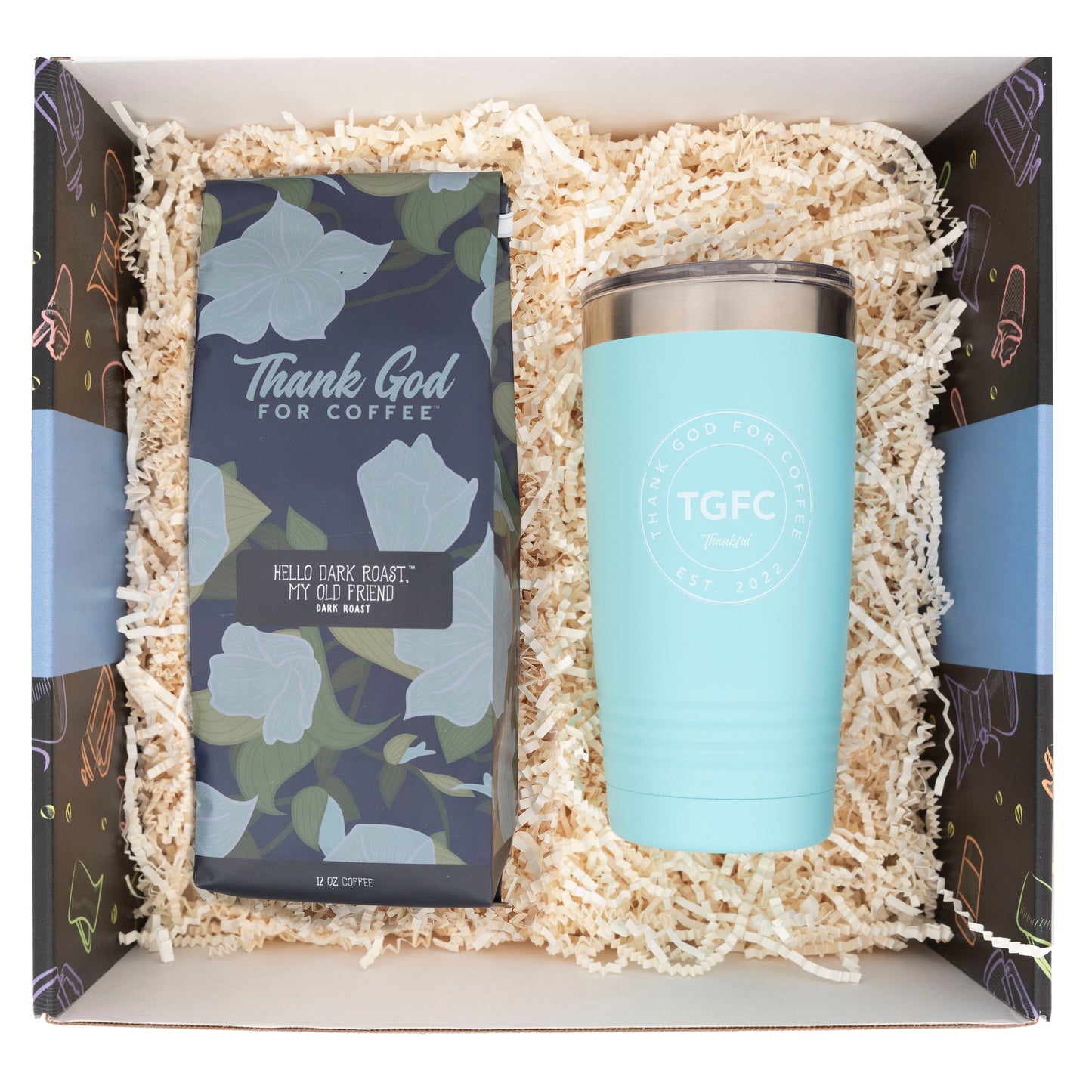 Hello Dark Roast Coffee and Tumbler Gift Set