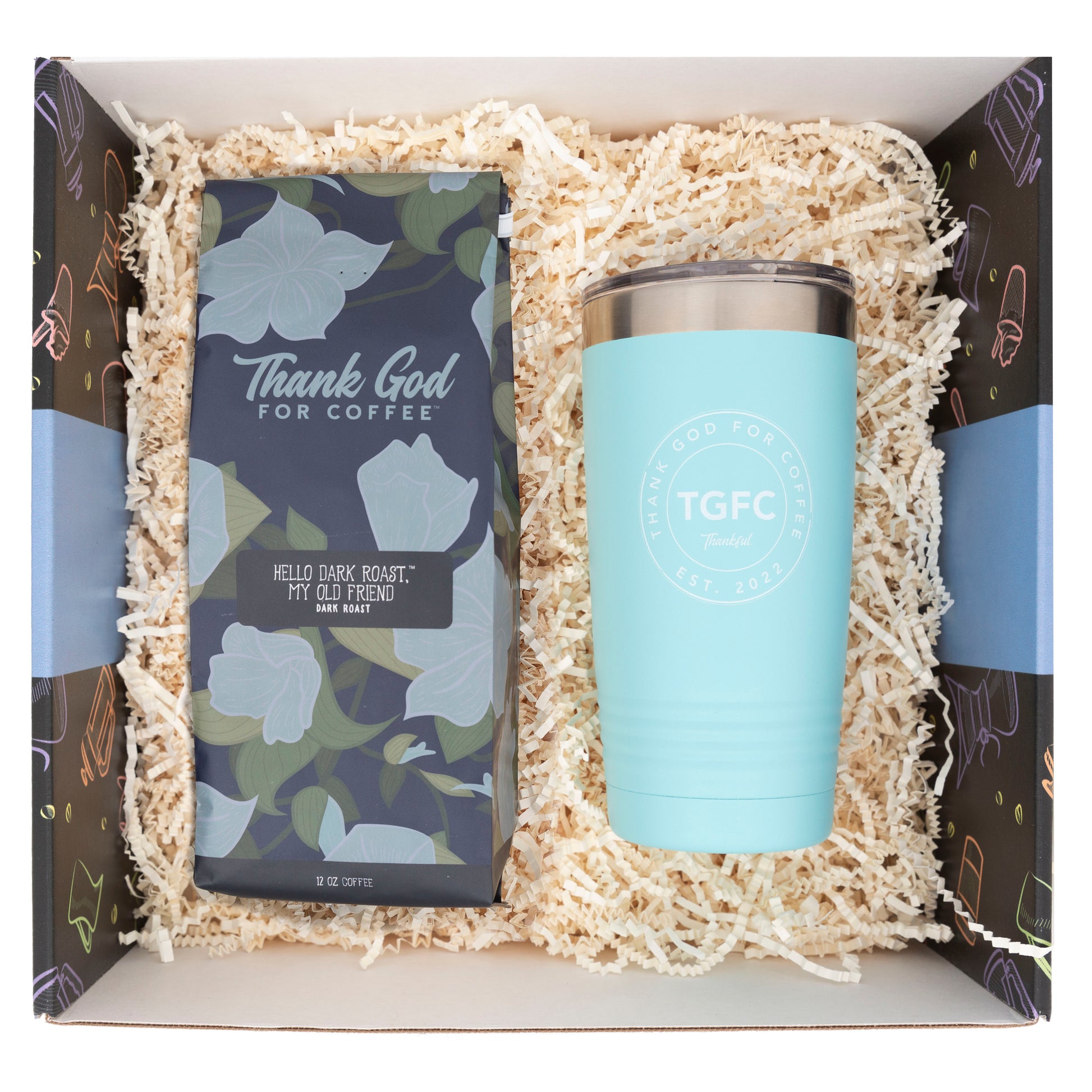 Hello Dark Roast Coffee and Tumbler Gift Set