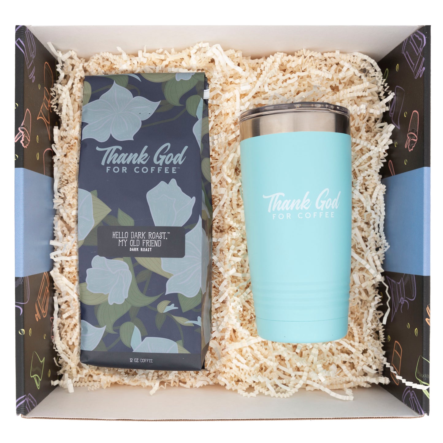Hello Dark Roast Coffee and Tumbler Gift Set